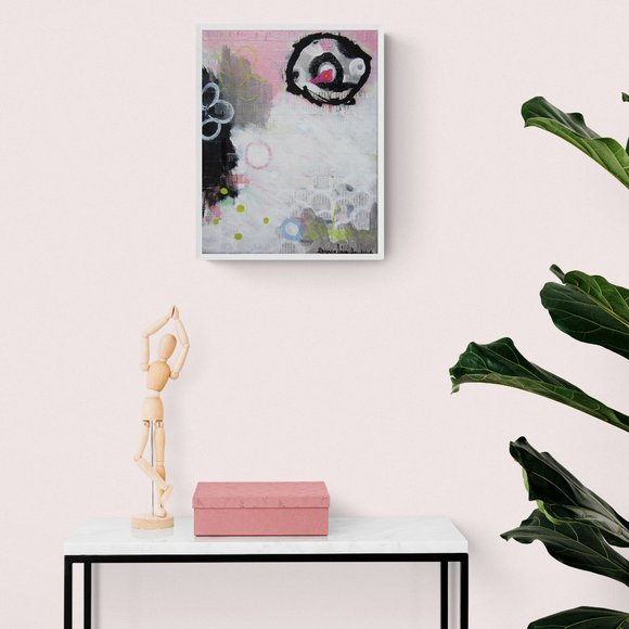 Abstract Painting 11"x14" - A Captivating Fusion of Expressionism and Collage - Picture 3 of 6